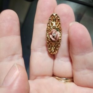 Vintage Small Rose Bar Brooch/Pin